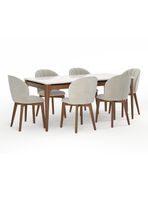 Juego de Comedor Addar 1.8 + 6 Sillas Albany Soft Palha