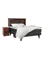 Cama Europea Everest 2 Plazas Base Dividida + Set Muebles Villarreal + Textil