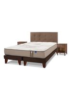 Cama Europea Dual Sensity King Flex + Respaldo + Velador