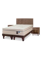 Cama Europea Maximo Cobre King Flex + Respaldo + Velador
