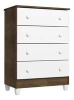Cómoda Blanco Café Mel 4 Cajones