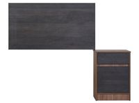 Set Muebles Espresso Respaldo Single + Velador