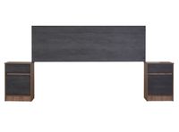 Set Muebles Espresso: Respaldo 2 Plazas + Veladores