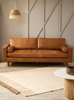 Sofá Agatha Cuero 3 Cuerpos