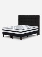 Cama Europea Driven Súper King + Respaldo Issey Grafito