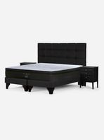 Cama Europea Tempo Súper King + Set de Muebles Issey Grafito
