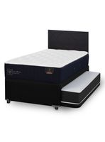 Diván Premium Black 1.5 Plazas Respaldo Villarrica Negro