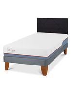 Cama Europea Excellence Plus 1.5 Plazas + Respaldo Villarrica Negro