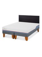 Cama Europea Excellence Plus 2 Plazas Base Dividida + Respaldo Villarrica Negro