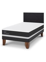 Cama Europea Ortopedic 1.5 Plazas + Respaldo Villarrica Negro