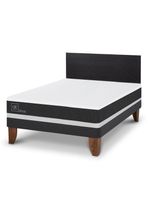 Cama Europea Ortopedic 2 Plazas + Respaldo Villarrica Negro