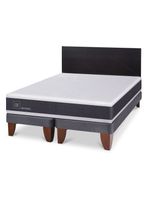 Cama Europea Ortopedic 2 Plazas Base Dividida + Respaldo Villarrica Negro