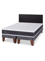 Cama Europea Ortopedic King + Respaldo Villarrica Negro