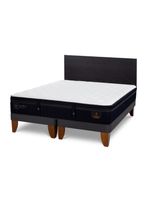 Cama Europea Súper Premium King + Respaldo Villarrica Negro