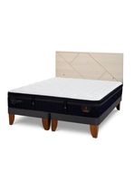 Cama Europea Súper Premium 2 Plazas Base Dividida + Respaldo Villarrica Alpino