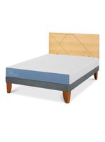 Cama Europea Excellence 2 Plazas x190 cm + Respaldo Villarrica Mostaza