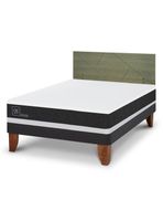 Cama Europea Ortopedic 2 Plazas + Respaldo Villarrica Olivo