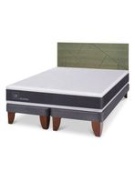 Cama Europea Ortopedic 2 Plazas Base Dividida + Respaldo Villarrica Olivo