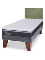 Cama Europea Ortopedic Advance 1.5 Plazas + Respaldo Villarrica Olivo