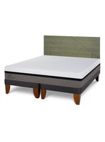 Cama Europea Balance King + Respaldo Villarrica Olivo