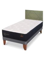 Cama Europea Premium 1.5 Plazas + Respaldo Villarrica Olivo
