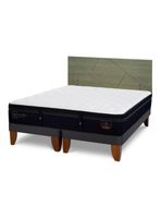 Cama Europea Súper Premium King + Respaldo Villarrica Olivo