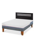 Cama Europea Excellence Plus 2 Plazas + Respaldo Múnich Negro