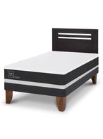 Cama Europea Ortopedic 1.5 Plazas + Respaldo Múnich Negro