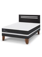 Cama Europea Ortopedic 2 Plazas + Respaldo Múnich Negro