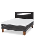 Cama Europea Ortopedic Advance 2 Plazas + Respaldo Múnich Negro
