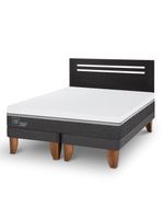 Cama Europea Ortopedic Advance 2 Plazas Base Dividida + Respaldo Múnich Negro
