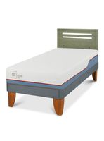 Cama Europea Excellence Plus 1.5 Plazas + Respaldo Múnich Olivo
