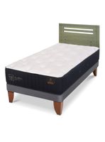 Cama Europea Premium 1.5 Plazas + Respaldo Múnich Olivo
