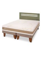 Cama Europea Rilassati Infinity 2 Plazas Base Dividida + Respaldo Munich Olivo