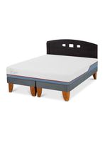 Cama Europea Excellence Plus 2 Plazas Base Dividida + Respaldo Gales Negro
