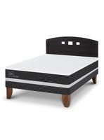 Cama Europea Ortopedic 2 Plazas + Respaldo Gales Negro