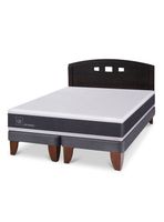 Cama Europea Ortopedic 2 Plazas Base Dividida + Respaldo Gales Negro