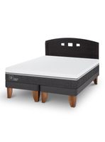 Cama Europea Ortopedic Advance 2 Plazas Base Dividida + Respaldo Gales Negro
