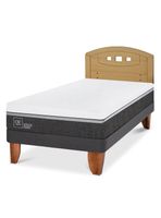 Cama Europea Ortopedic Advance 1.5 Plazas + Respaldo Gales Mostaza