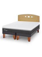 Cama Europea Ortopedic Advance 2 Plazas Base Dividida + Respaldo Gales Mostaza