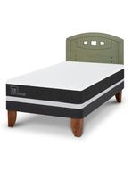 Cama Europea Ortopedic 1.5 Plazas + Respaldo Gales Olivo