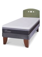 Cama Europea Ortopedic Advance 1.5 Plazas + Respaldo Gales Olivo