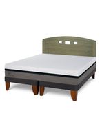 Cama Europea Balance 2 Plazas Base Dividida + Respaldo Gales Olivo