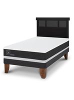 Cama Europea Ortopedic 1.5 Plazas + Respaldo Dublín Negro