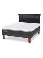 Cama Europea Ortopedic Advance 2 Plazas + Respaldo Dublín Negro