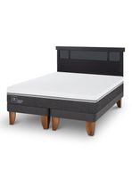 Cama Europea Ortopedic Advance 2 Plazas Base Dividida + Respaldo Dublín Negro