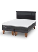 Cama Europea Ortopedic Advance King + Respaldo Dublín Negro