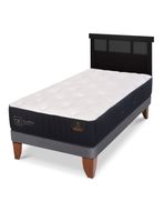 Cama Europea Premium 1.5 Plazas + Respaldo Dublín Negro