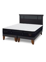 Cama Europea Súper Premium King + Respaldo Dublín Negro