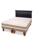 Cama Europea Rilassati Infinity King + Respaldo Dublin Negro